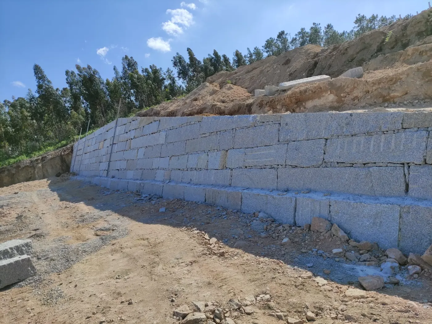 Muro de cachote en ejecución